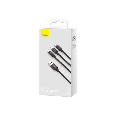 Кабель Baseus Rapid Series 3в1 cable 1.2m (CAJS000001) чорний 26989 фото