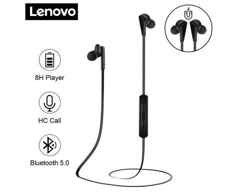 Беспроводные Bluetooth наушники Lenovo HE01 черные 26599 фото