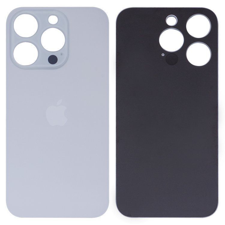 Задняя крышка для Apple iPhone 15 Pro белая White Titanium, с большим отверстием под камеру 32891 фото