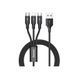 Кабель Baseus Rapid Series 3в1 cable 1.2m (CAJS000001) чорний 26989 фото 1