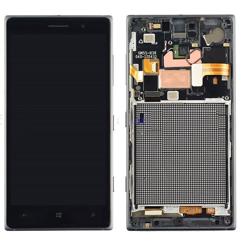 Дисплей Nokia Lumia 830 RM-983, RM-984 с сенсором (тачскрином) черный с рамкой серебристого цвета 10020 фото
