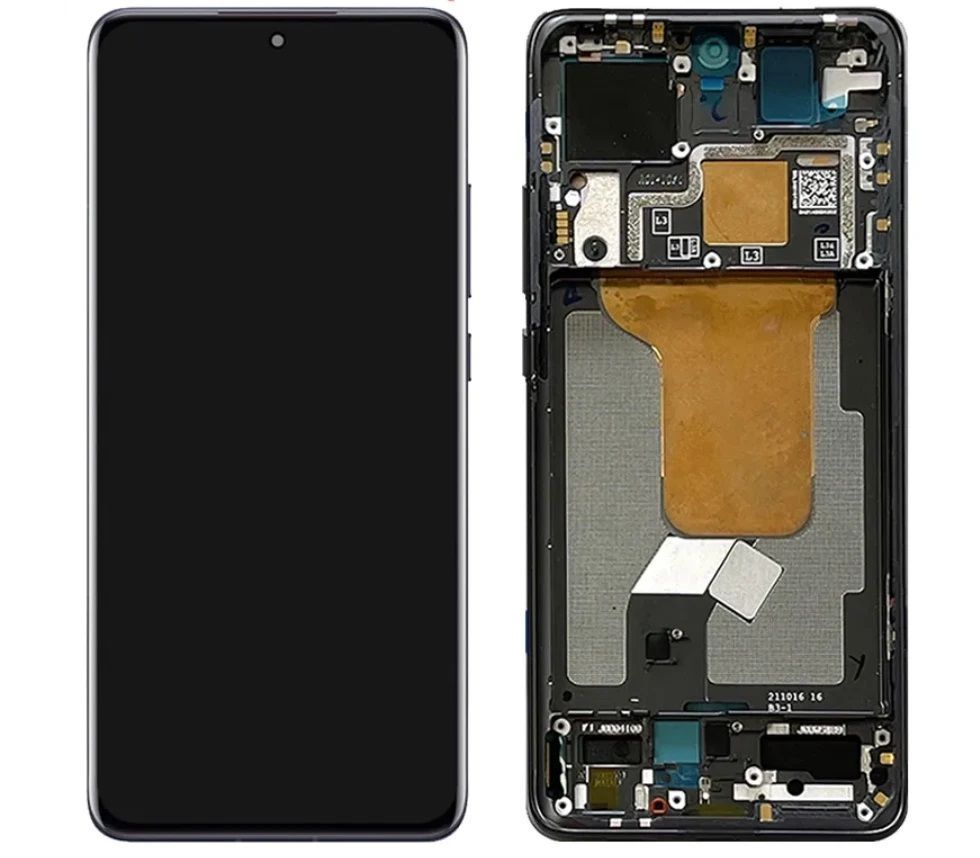 Дисплей для Xiaomi 12, 12X, 12S, Mi 12 с рамкой черный IPS без функции сканера пальца, без закруглений 32690 фото