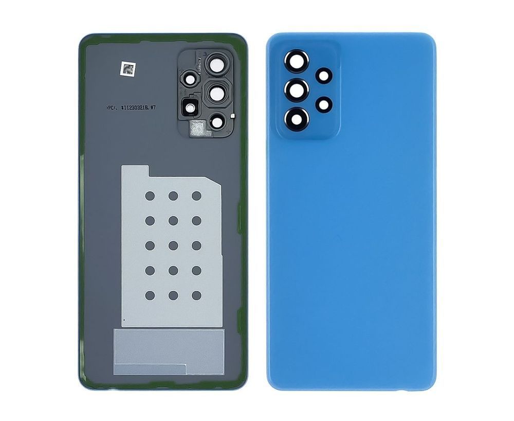 Задняя крышка для Samsung A525F Galaxy A52, A526, A528 синяя, Awesome Blue, Оригинал Китай, со стеклом камеры 24232 фото