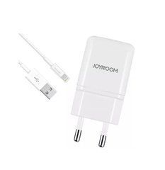 Сетевое зарядное устройство Joyroom L-L119 USB 1.2A + провод Lightning белый 25045 фото