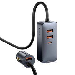 Автомобільний зарядний пристрій Baseus Share Together Car Charger 120W 3xUSB-A 1xUSB-C Grey (CCBT-B0G) 26916 фото