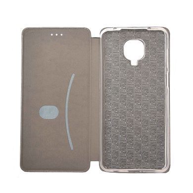 Чехол-книжка Premium Case под кожу Xiaomi Redmi Note 9S,Note 9 Pro серый 18821 фото