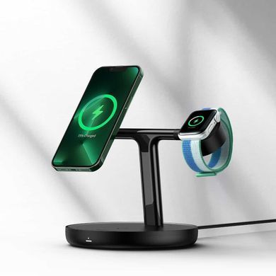 Бездротовий зарядний пристрій Baseus SWAN 3в1 Wireless Magnetic Charging Bracket 20W Black Universal version (WXTE000101) 27365 фото