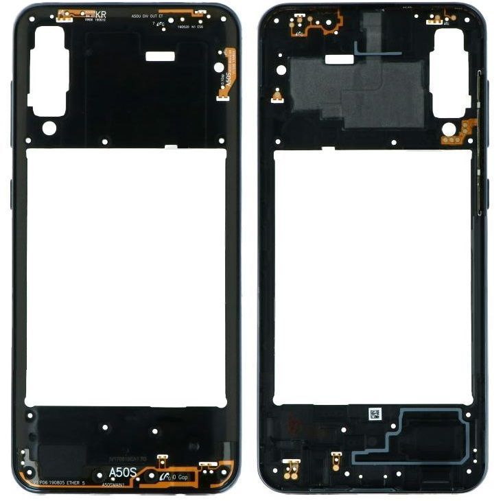 Рамка корпуса Samsung A507 Galaxy A50s черная, Prism Crush Black 33694 фото
