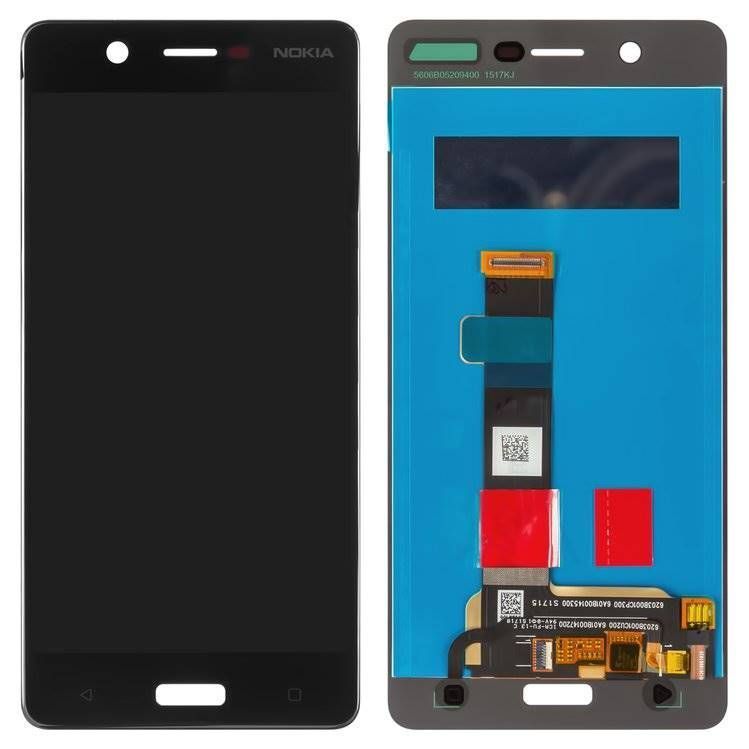 Дисплей для Nokia 5 TA-1024, Dual Sim TA-1053 черный, с широкой рамкой сенсора 10914 фото