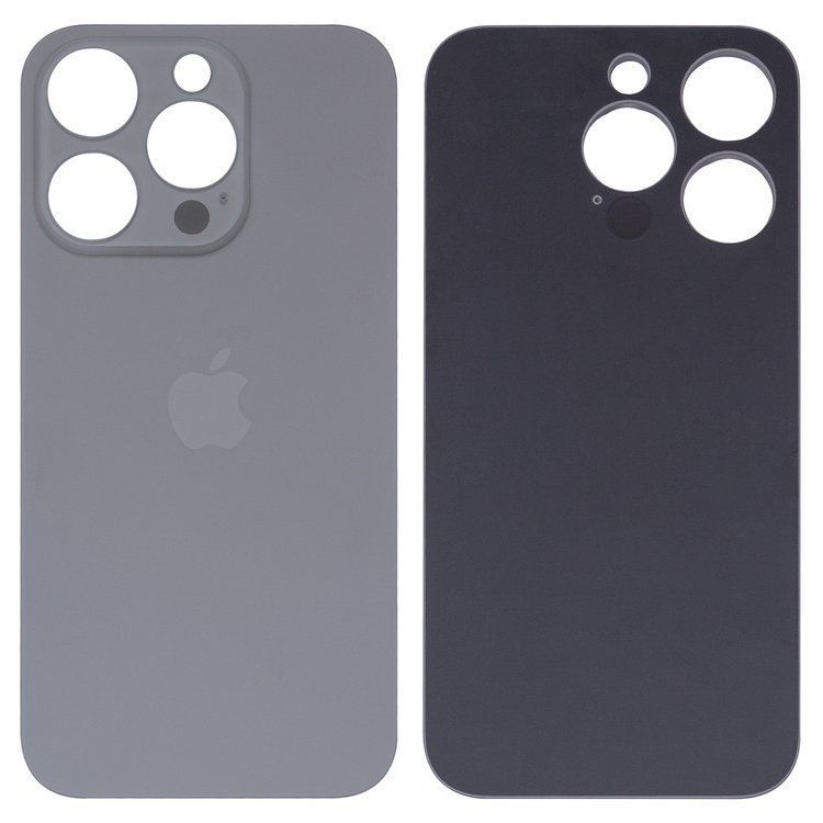 Задняя крышка для Apple iPhone 15 Pro серая Natural Titanium, с большим отверстием под камеру 32890 фото