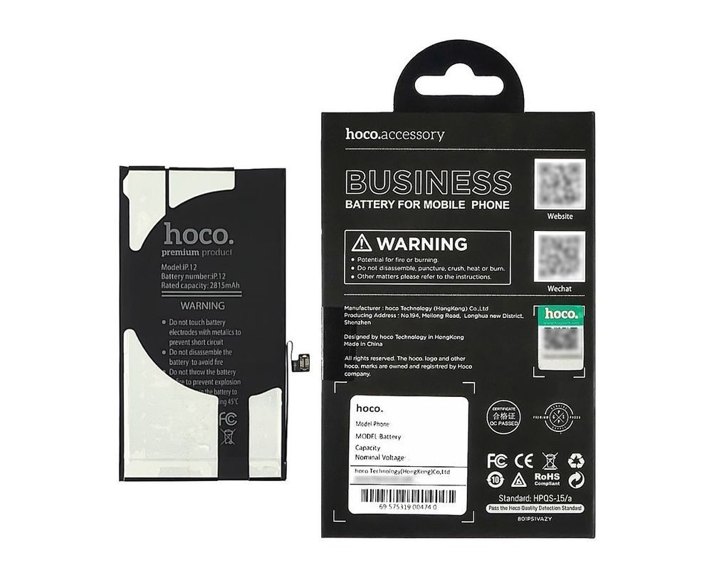 Аккумулятор HOCO для Apple iPhone 12, iPhone 12 Pro 2815 mAh 27554 фото