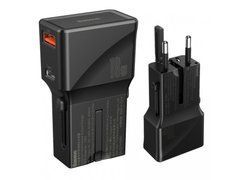 Сетевое зарядное устройство Baseus Universal Conversion Plug PPS Charger 18W (1 Type-C + 1 USB) (CCTY-01) черный 20365 фото
