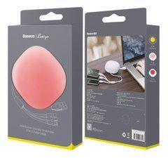 Кабель Baseus Lets Go Little Reunion Adjustable 3в1 (Micro USB+Lightning+Type-C) 3A (0.85 метра) (CAMLT-TY09) красный 20457 фото