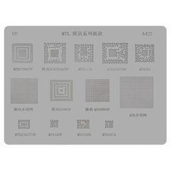 BGA-трафарет A422 MTK, SC6825C, SC6820, SC6285A, Q309B849, MTK6260CPU, MT6582, MT6572A, MT6168A, MT6167A, MT6166 13 в 1 20965 фото