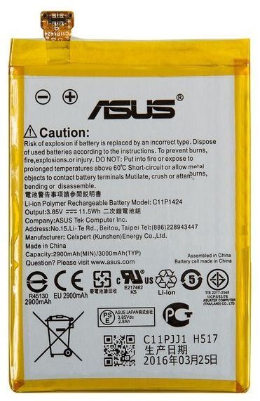 Аккумулятор Asus C11P1424 для ZenFone 2 ZE550CL, ZE550ML Z008D, ZenFone 2 ZE551ML Z00AD, Z00ADB, ZenFone Go ZB552KL 2017 2900mAh 05549 фото