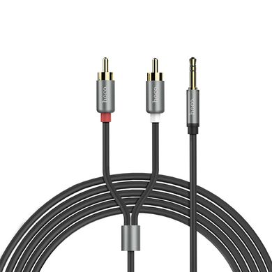 AUX кабель Hoco UPA10 1,5m RCA Audio 3.5 mm серый 25686 фото