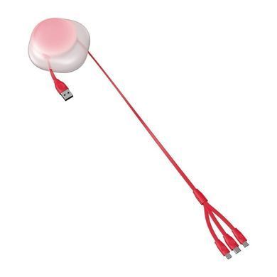Кабель Baseus Lets Go Little Reunion Adjustable 3в1 (Micro USB+Lightning+Type-C) 3A (0.85 метра) (CAMLT-TY09) красный 20457 фото
