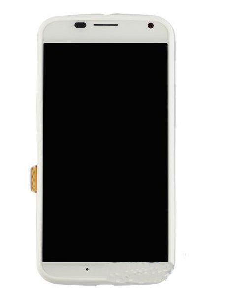 Дисплей для Motorola XT1062 Moto G2 (XT1063, XT1064, XT1068) с рамкой белый 07963 фото