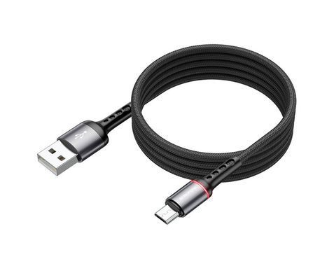 Кабель BOROFONE BU33 Type-A - Micro 1м 2.4A с световой индикацией черный 26723 фото
