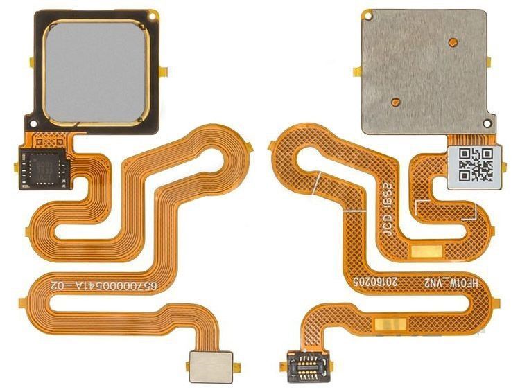 Шлейф для Huawei P9 EVA-L09, P9 Dual Sim EVA-L19, EVA-L29, P9 Lite (VNS-L21, VNS-L31) зі сканером відбитка пальця, сірого кольору 11701 фото