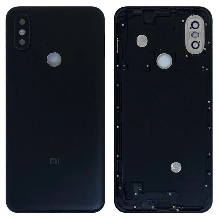Задня кришка для Xiaomi Mi A2, Mi 6X зі склом камери чорна оригінал Китай 06218 фото