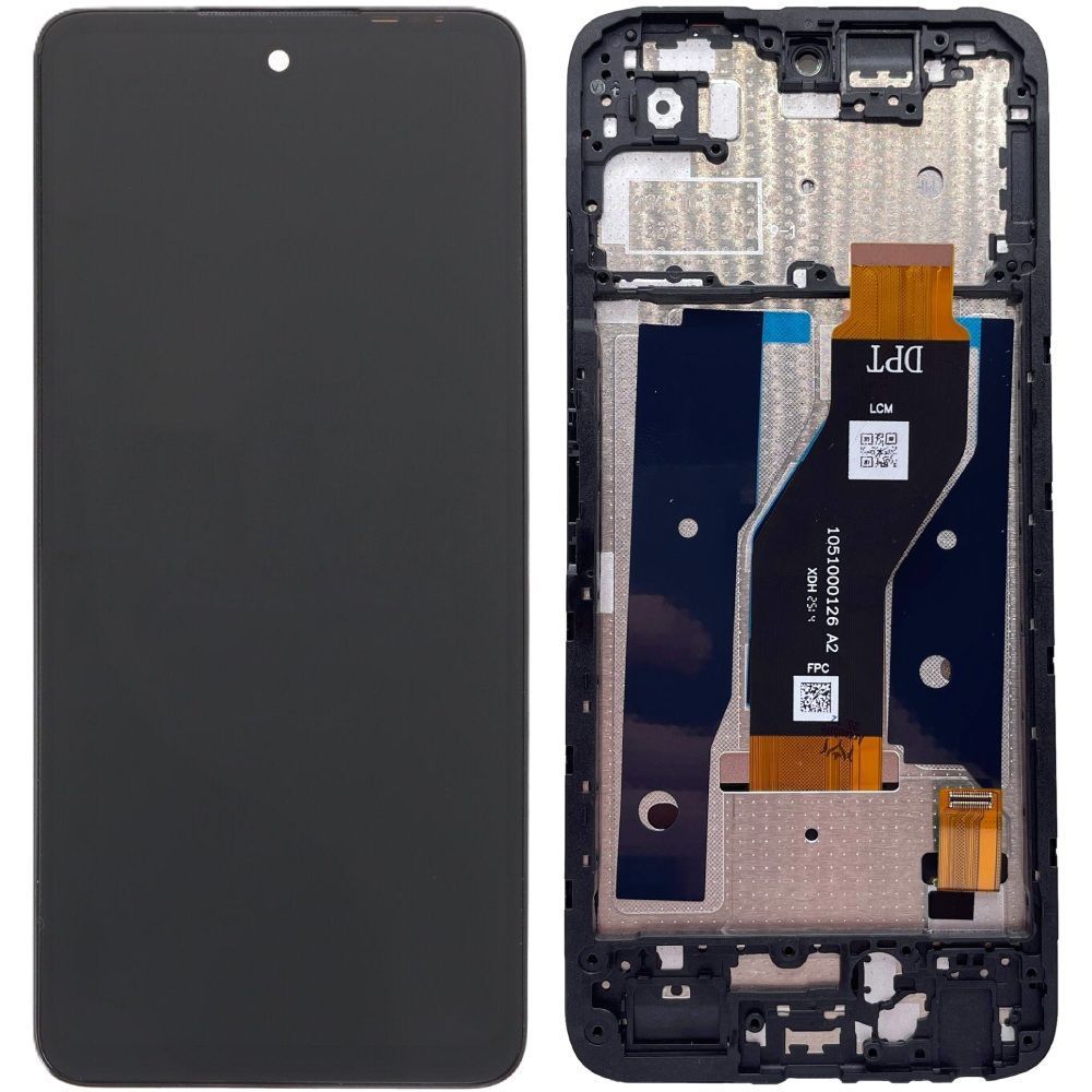 Дисплей для Tecno Spark Go 2 KM4 з рамкою чорний 32742 фото