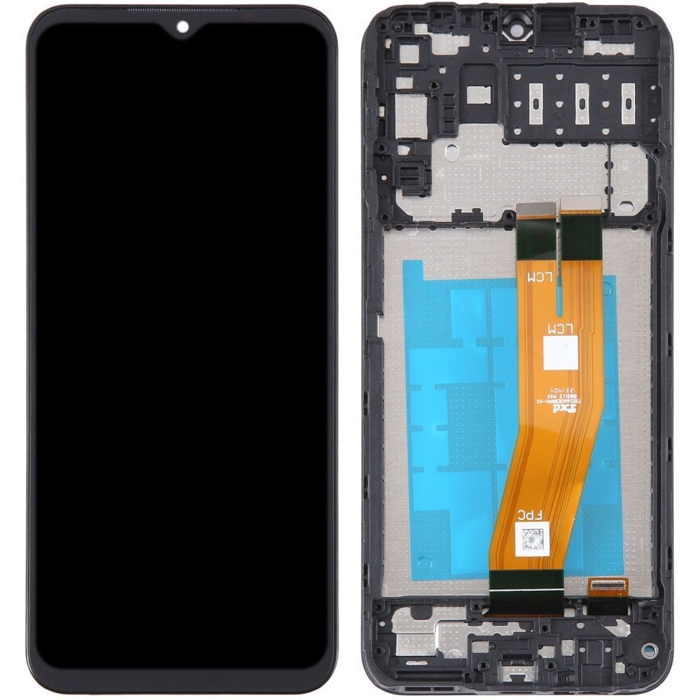 Дисплей для Samsung A145 Galaxy A14 4G 2023 с рамкой черный с желтым шлейфом 29143 фото