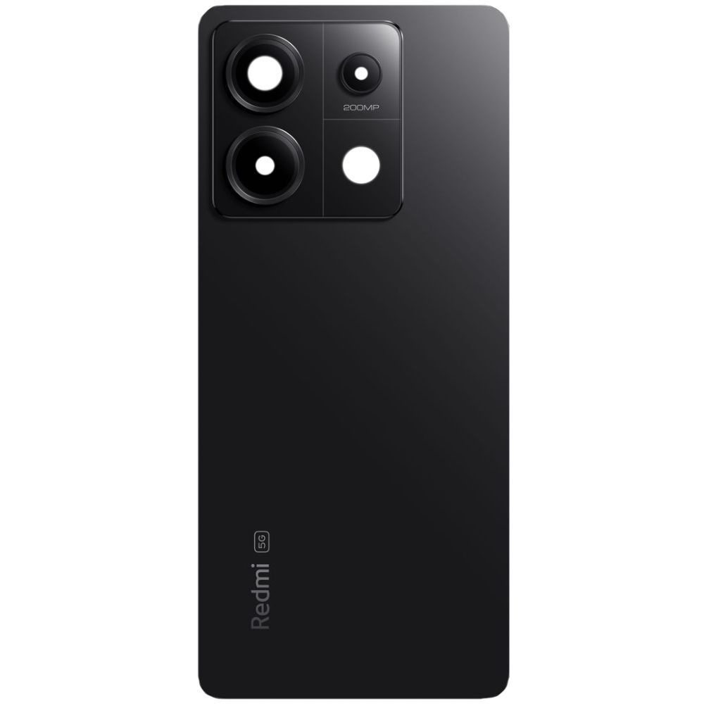 Задня кришка для Xiaomi Redmi Note 13 Pro 5G 2312DRA50C, 2312CRAD3C, 2312DRA50G, 2312DRA50I чорна зі склом камери 31783 фото