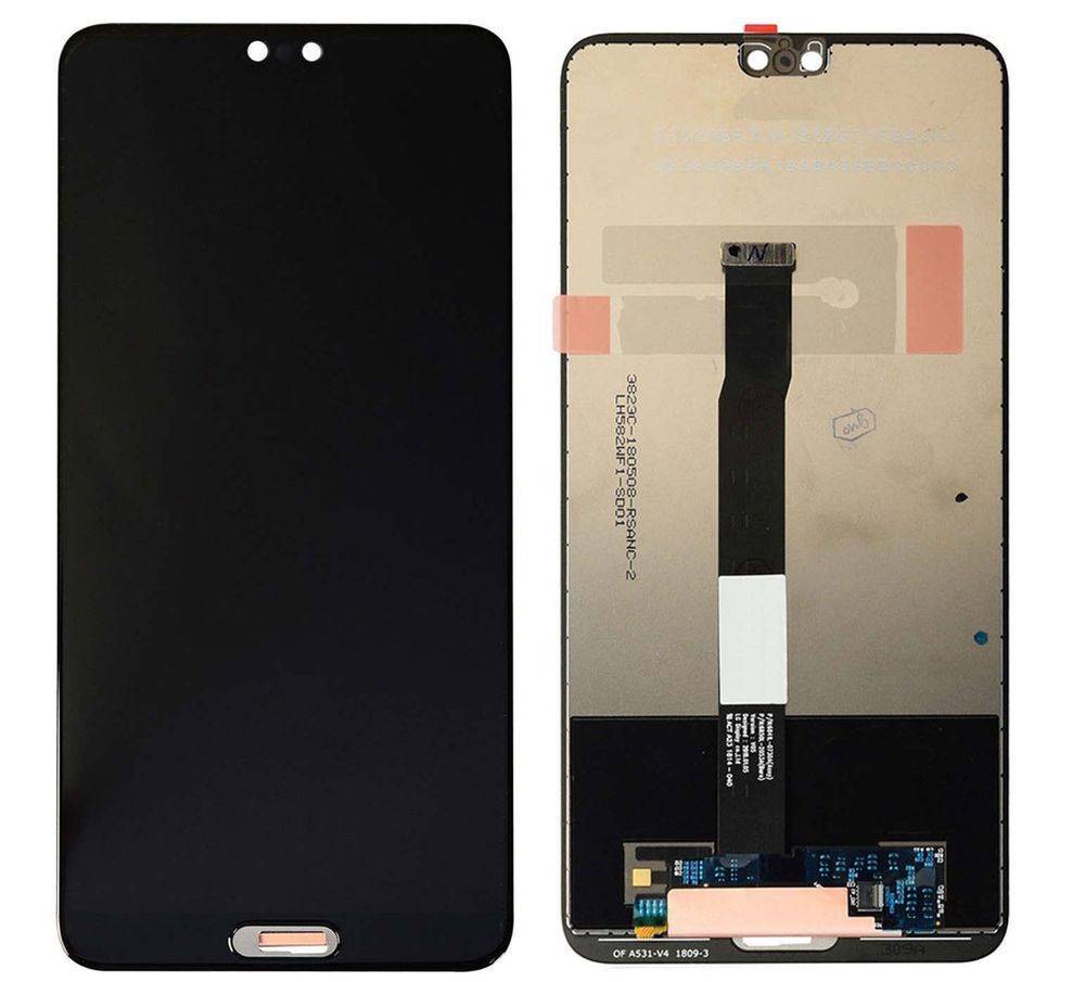 Дисплей для Huawei P20 (EML-L09, EML-L29) черный, без шлейфа сканера отпечатка пальца 10407 фото