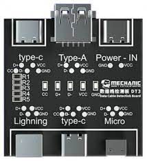 Тестер для проверки кабелей синхронизации и зарядки Mechanic DT3 (MicroUSB/Type-C/Lighting) 28404 фото