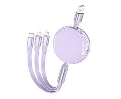 Кабель Hoco X78 3в1 Type-A - Type-C-Micro-Lightning 1м фиолетовый 27979 фото