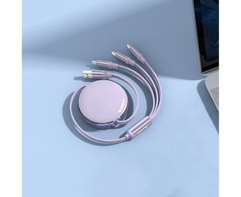 Кабель Hoco X78 3в1 Type-A - Type-C-Micro-Lightning 1м фиолетовый 27979 фото