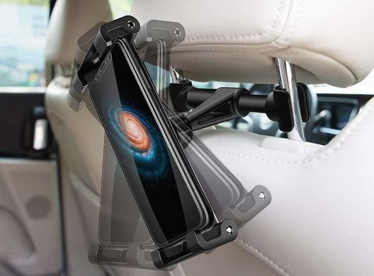Тримач для планшета з кріпленням на підголовник в авто Rock Back Seat Car Holder (Universal) White (RPH0838) 13356 фото