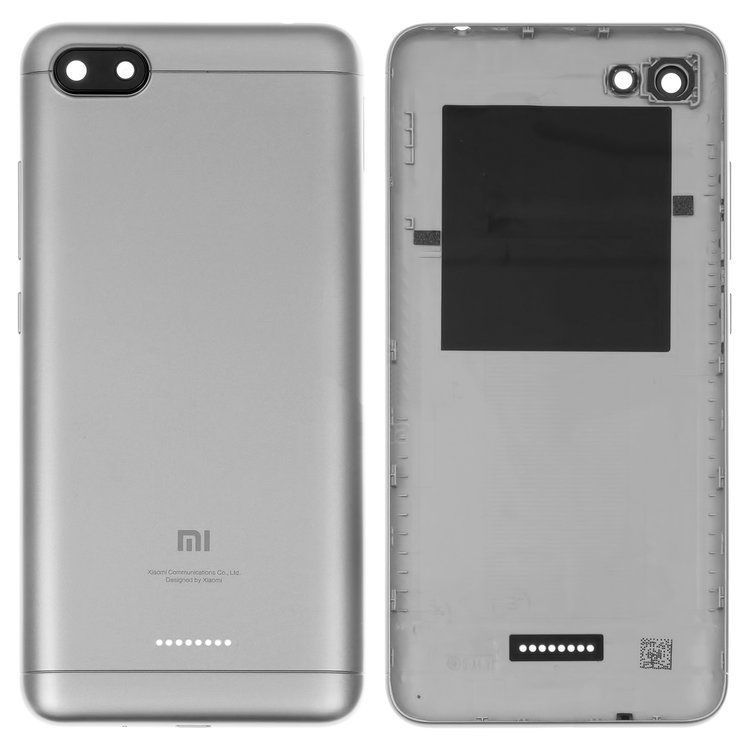 Задняя крышка для Xiaomi Redmi 6A серая, 2, 16 Gb, на 2 sim-карты, со стеклом камеры 23559 фото