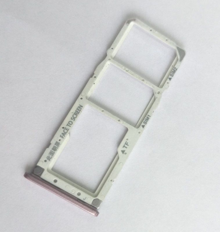Держатель Sim-карты и карты памяти Xiaomi Mi A2 Lite, Redmi 6 Pro розовый, на две Sim-карты 11618 фото