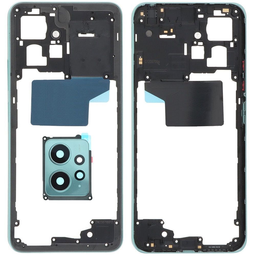 Рамка корпуса для Xiaomi Redmi Note 12 4G зеленая, Mint Green со стеклом камеры 31069 фото