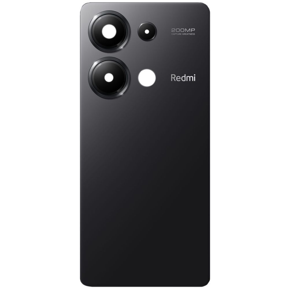 Задняя крышка для Xiaomi Redmi Note 13 Pro 4G 23117RA68G, 2312FPCA6G черная со стеклом камеры, Midnight Black оригинал Китай 32489 фото