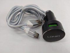Автомобільний зарядний пристрій LDNIO DL-C308 (2 USB, 3.6 A, + кабель Type-C) 13173 фото