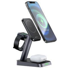 Беспроводное зарядное устройство ACEFAST E3 desktop 3в1 wireless charging stand черный 28036 фото