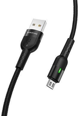 Кабель Borofone BU17 Type-A - Micro-USB 2.4A 1.2м чорний 25379 фото