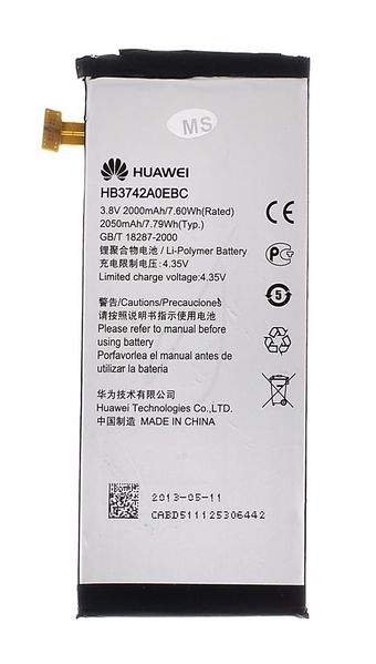 Аккумулятор Huawei HB3742A0EBC для P6-U06 Ascend, G535, G6, G6-U10, G620, G630 2000 mAh 03704 фото