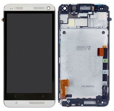 Дисплей HTC One M7 801e и рамкой белый 00193 фото