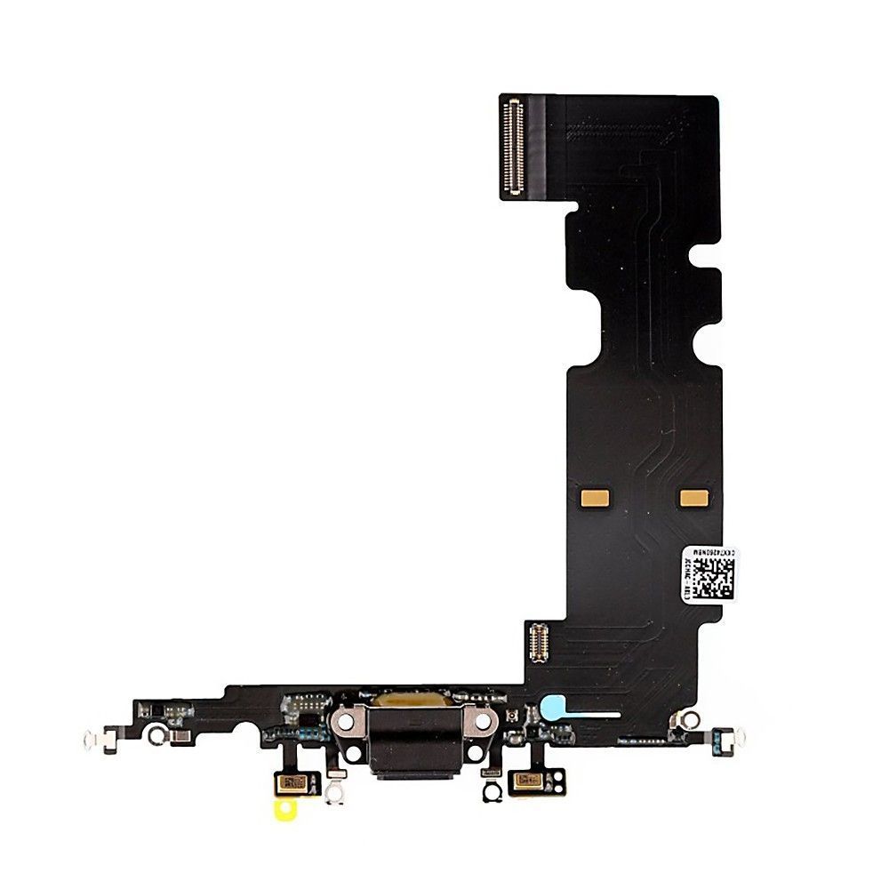 Шлейф для Apple iPhone 8 Plus з розьємом зарядки і мікрофоном чорний Оригінал Китай 07728 фото