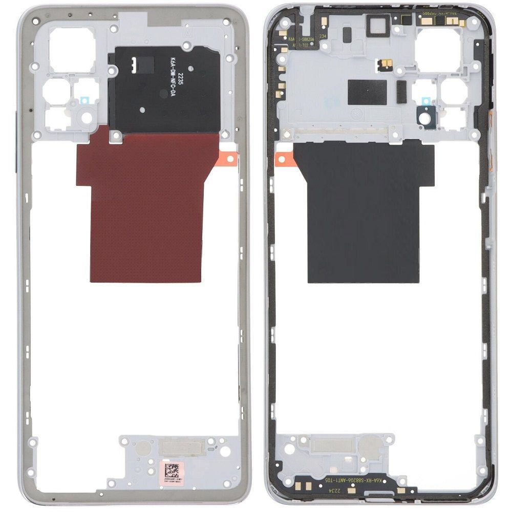Рамка корпусу для Xiaomi Redmi Note 12 Pro 4G срібляста, Polar White 31071 фото