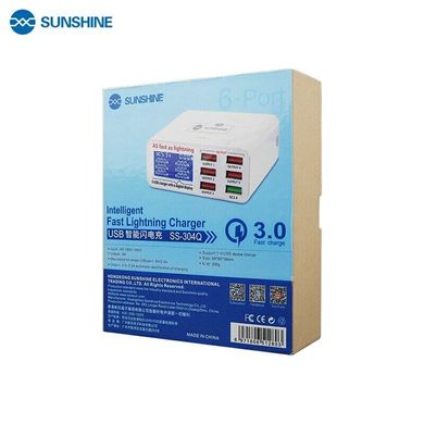 Зарядная станция SUNSHINE SS-304Q с цифровой индикацией (6xUSB QC3.0) 27534 фото