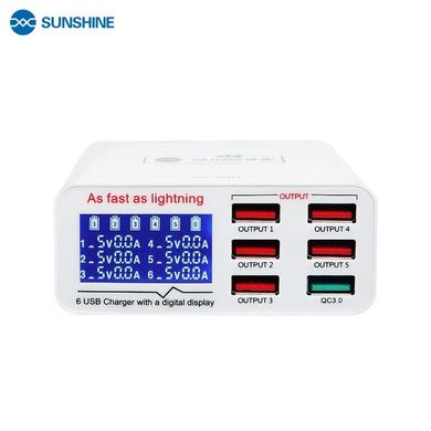 Зарядна станція SUNSHINE SS-304Q із цифровою індикацією (6xUSB QC3.0) 27534 фото