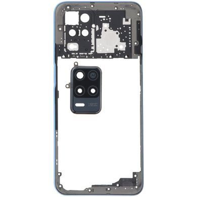 Рамка корпусу Realme 8 5G RMX3241 голубая, Supersonic Blue со стеклом камеры 33645 фото