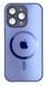 Чохол скло AG Glass Matt Frame Color MagSafe Logo для Apple iPhone 14 темно-фіолетовий 27727 фото 1