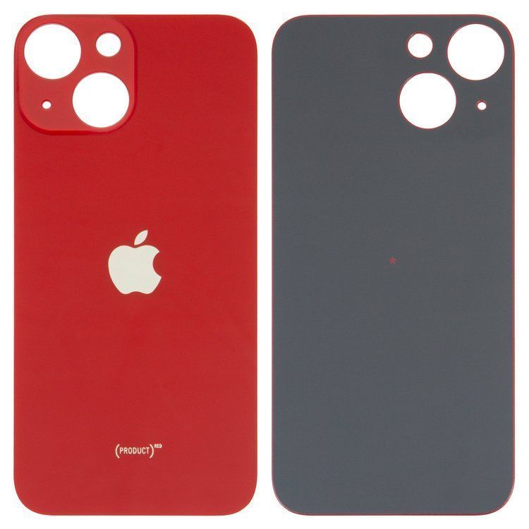 Задняя крышка для Apple iPhone 13 mini красная, с большим отверстием под камеру 32542 фото