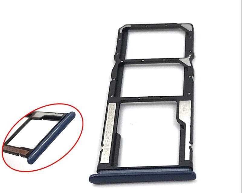 Держатель Sim-карты и карты памяти Xiaomi Redmi Note 9, Redmi 10X 4G черный, на две Sim-карты 21317 фото